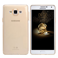 Ultra-thin Transparent TPU Soft Case T03 for Samsung Galaxy A7 Duos SM-A700F A700FD Gold