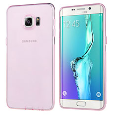 Ultra-thin Transparent TPU Soft Case T04 for Samsung Galaxy S6 Edge+ Plus SM-G928F Pink