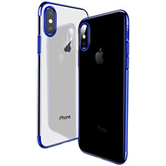 Ultra-thin Transparent TPU Soft Case T19 for Apple iPhone X Blue
