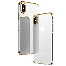Ultra-thin Transparent TPU Soft Case T24 for Apple iPhone X Gold