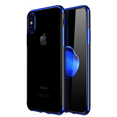 Ultra-thin Transparent TPU Soft Case V02 for Apple iPhone Xs Blue