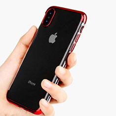 Ultra-thin Transparent TPU Soft Case V11 for Apple iPhone X Red