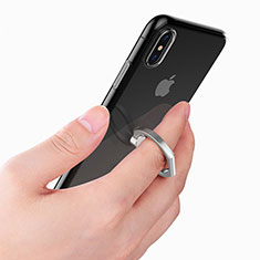 Ultra-thin Transparent TPU Soft Case with Finger Ring Stand for Apple iPhone X Clear