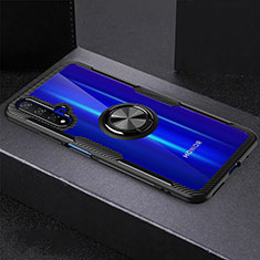 Ultra-thin Transparent TPU Soft Case with Finger Ring Stand for Huawei Nova 5T Black