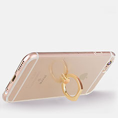 Ultra-thin Transparent TPU Soft Case with Finger Ring Stand S01 for Apple iPhone 6S Gold