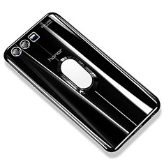 Ultra-thin Transparent TPU Soft Case with Finger Ring Stand S01 for Huawei Honor 9 Black