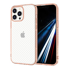 Ultra-thin Transparent TPU Soft Case YJ1 for Apple iPhone 13 Pro Max Pink