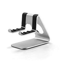 Universal Cell Phone Stand Smartphone Holder for Desk K25 for Samsung Galaxy A50 Silver
