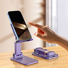 Universal Cell Phone Stand Smartphone Holder for Desk N03 for Oppo Reno7 Pro 5G Purple