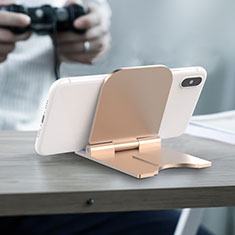 Universal Cell Phone Stand Smartphone Holder for Desk N07 for Motorola Moto G50 5G Gold