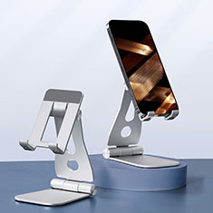 Universal Cell Phone Stand Smartphone Holder for Desk N19 for Motorola Moto G30 Silver