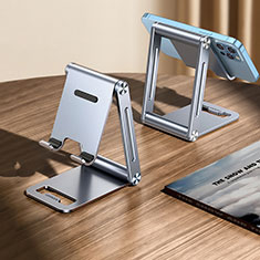 Universal Cell Phone Stand Smartphone Holder for Desk N22 for Motorola Moto G50 5G Silver