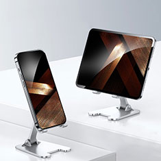 Universal Cell Phone Stand Smartphone Holder for Desk N23 for Motorola Moto G60s Silver