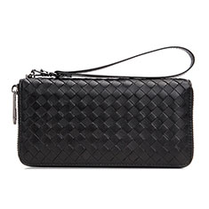 Universal Diamond Leather Wristlet Wallet Handbag Case H15 for Samsung Galaxy S6 SM-G920 Black