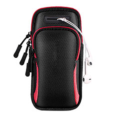 Universal Gym Sport Running Jog Arm Band Strap Case A01 for Oneplus Nord N200 5G Red and Black