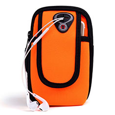Universal Gym Sport Running Jog Arm Band Strap Case A04 for Motorola Moto G60 Orange