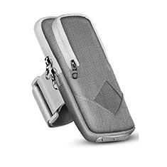 Universal Gym Sport Running Jog Arm Band Strap Case A05 for Motorola Moto G60 Gray
