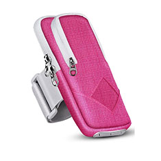 Universal Gym Sport Running Jog Arm Band Strap Case A05 for Apple iPhone 13 Pro Hot Pink