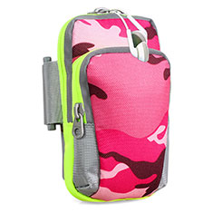 Universal Gym Sport Running Jog Arm Band Strap Case B23 for Vivo Y11s Hot Pink