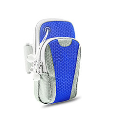 Universal Gym Sport Running Jog Arm Band Strap Case B32 for Oppo Reno7 Z 5G Blue