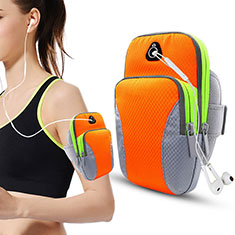 Universal Gym Sport Running Jog Arm Band Strap Case Diamond B21 for LG V30 Orange