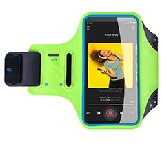 Universal Gym Sport Running Jog Arm Band Strap Case G03 for Alcatel 1C 2019 Green