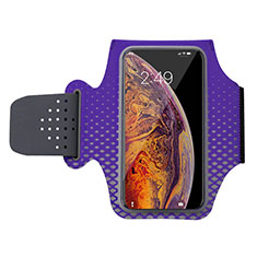 Universal Gym Sport Running Jog Arm Band Strap Case G04 for Apple iPhone 13 Pro Max Purple