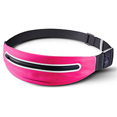 Universal Gym Sport Running Jog Belt Loop Strap Case L02 for Asus ZenFone V V520KL Hot Pink