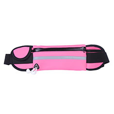 Universal Gym Sport Running Jog Belt Loop Strap Case L05 for Alcatel 1X 2019 Pink