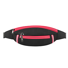 Universal Gym Sport Running Jog Belt Loop Strap Case L09 for LG K51S Red and Black