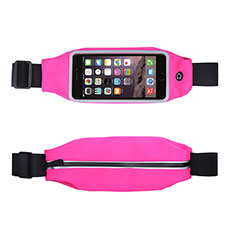 Universal Gym Sport Running Jog Belt Loop Strap Case L10 for Oppo F17 Hot Pink