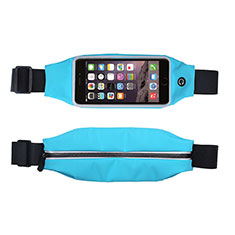 Universal Gym Sport Running Jog Belt Loop Strap Case L10 for Apple iPhone 12 Sky Blue