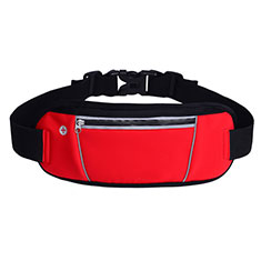 Universal Gym Sport Running Jog Belt Loop Strap Case S02 for Motorola Moto One Zoom Red