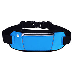 Universal Gym Sport Running Jog Belt Loop Strap Case S02 for Oppo A55S 5G Sky Blue