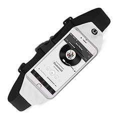 Universal Gym Sport Running Jog Belt Loop Strap Case for Motorola Moto G9 Power White
