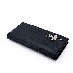 Universal Leather Wristlet Wallet Handbag Case Dancing Girl for Oppo F17 Black