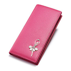 Universal Leather Wristlet Wallet Handbag Case Dancing Girl for Vivo V20 SE Hot Pink