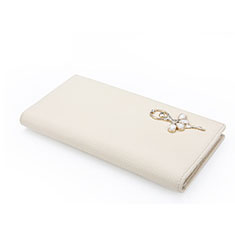 Universal Leather Wristlet Wallet Handbag Case Dancing Girl for Sony Xperia XZ1 White