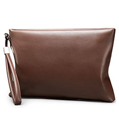 Universal Leather Wristlet Wallet Handbag Case H01 for Nokia 2.4 Brown