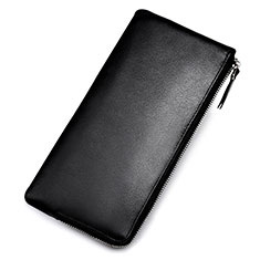 Universal Leather Wristlet Wallet Handbag Case H05 for Vivo V20 SE Black