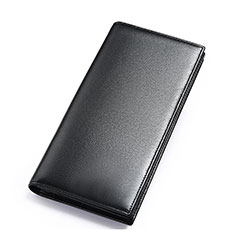 Universal Leather Wristlet Wallet Handbag Case H16 for Oppo Reno6 Pro+ Plus 5G Black