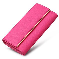 Universal Leather Wristlet Wallet Handbag Case K01 for LG K22 Hot Pink