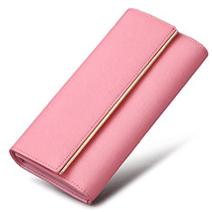 Universal Leather Wristlet Wallet Handbag Case K01 for Sony Xperia Z3+ Plus Pink