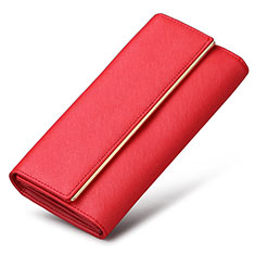Universal Leather Wristlet Wallet Handbag Case K01 for Alcatel 3X Red