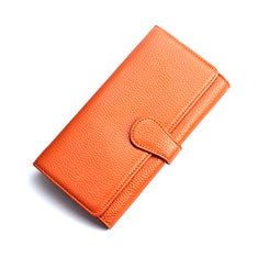 Universal Leather Wristlet Wallet Handbag Case K02 Orange