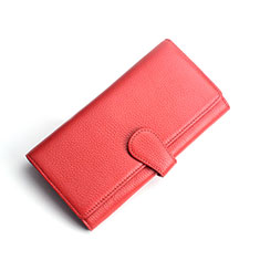 Universal Leather Wristlet Wallet Handbag Case K02 for Oppo K7x 5G Red