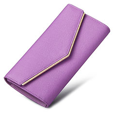 Universal Leather Wristlet Wallet Handbag Case K03 for Oppo Reno8 Pro 5G Purple