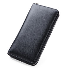 Universal Leather Wristlet Wallet Handbag Case K05 for Oppo A2 Pro 5G Black
