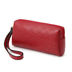 Universal Leather Wristlet Wallet Handbag Case K11 Red