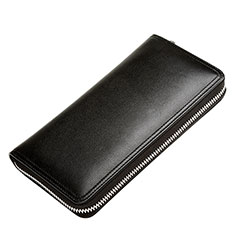 Universal Leather Wristlet Wallet Pouch Case H12 for Samsung Galaxy S23 Ultra 5G Black